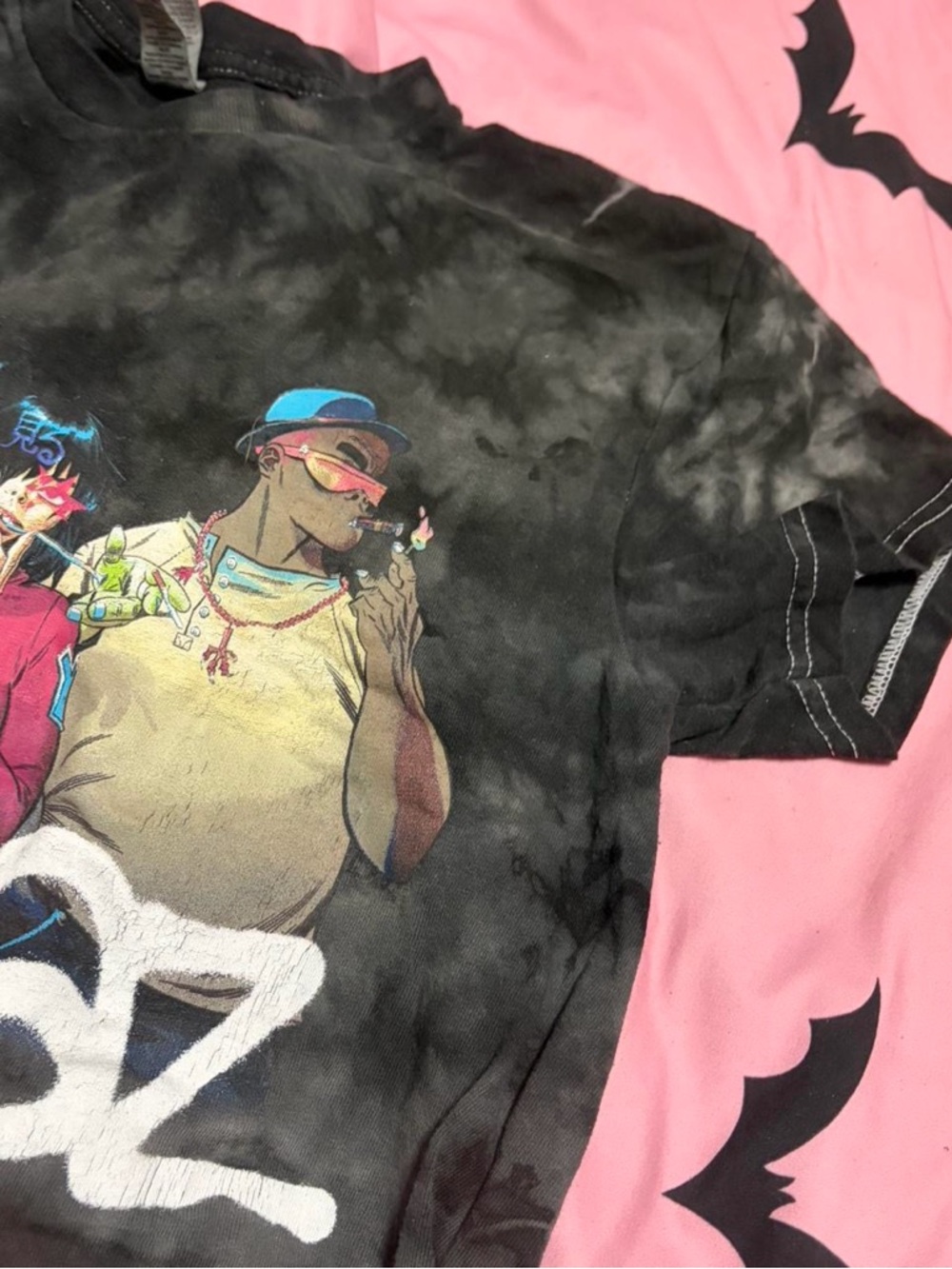 Hot Topic Gorillaz Black Tie-Dye Graphic Tee - Picture 7 of 8